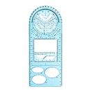 Eteslot 2021 New Multifunctional Geometric Ruler Drawing Ruler Template Stencils Measuring Tool Plastic Draft Rulers for School Office, Designing and Building Supplies