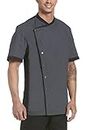 MixStuff Men's Grey Half Sleeves Medium Chef Coat's (Chef Jacket) Industrial & Scientific/Work Utility & Safety Clothing