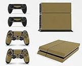 GNG PS4 Console Metallic Gold Colour Skin Decal Vinal Sticker + 2 Controller Skins Set