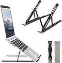 UNIGEN AUDIO Laptop Stand, Laptop Holder, Adjustable Foldable Portable Notebook Stand, Compatible with Mac Book Air Pro, HP, Lenovo, Dell, More 10-16” Laptops and Tablets (Black)
