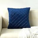 2 Soft Velvet Bedroom Decoration Cushion Covers Decorative Throw Pillow Covers Set with pleated diamond Design, 45x45cm Square Cushion Cases for Sofa Couch Case without Pillow Inserts 18”x18” - decorative pillows, inserts & covers