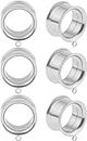 Ecarteur Oreille Tunnels 6 PCS DIY Tunnels Plugs Gauges for Ears Piercing Jewelry,Dangles DIY Ear Gauges Accessories for Women Mens (Color : Silver-B, Size : 10mm)