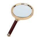 Mcare Double Glass 10X High Power Antique Handheld Magnifier Magnifying Glass for Reading, Soldering, jewelries, maps, Great for Gifting (10X, 100MM, Gold + Red)