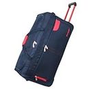 Rocklands® Lightweight Luggage Rolling Holdall Suitcase Wheeled Duffle Bag Cargo Travel Bag RL501 (Navy/Red, Large - 32" (H84 x L42 x W40 cm))
