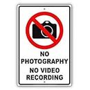 OJESH ART & PRINT "No Photography and Video Recoding" Sticker for Office Industry Theater Wall Vinyl Sign Red and Black Signage - 20x30cm