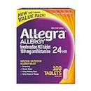 Allegra 24HR Adult Non-Drowsy Antihistamine Tablets, 100-Count, 24-Hour Allergy Relief, 180 mg