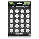 CR2032 Battery 3V Lithium 20 Pack, POWEROWL High Capacity 2032 CR2032 DL2032 ECR2032 CR 2032 Lithium Button Batteries