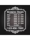 Custom Business Store Hours Sign Decal Sticker 12x18 EXTERIOR Window Door  028