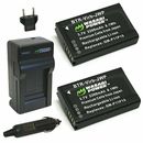 Wasabi Power Battery (2-Pack) and Charger for Garmin 010-11654-03 and Garmin