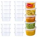50 Pack Small Containers with Lids for Storage Slime Containers Sauce Pots Plastic Leakproof Food Cups for Jars, Dips, Salads, Chutney, Restaurants, Takeaway, Catering (4oz/100ml)