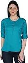 JP Textiles and Cloth Store Casual Regular Sleeves Solid Women Lightblue Solid Top