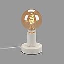 BRILONER - Lampada da tavolo, lampada da comodino, abat-jour, 1 x E27, max. 10 Watt, con interruttore sul cavo, bianco, 100 x 90 mm (DxH)