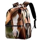 Travel Backpack for Women,Backpack for Men,Twill Weave,Jungle Animal Horse Pattern