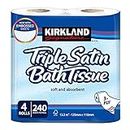 Kirkland Signature Soft and Absorbent Triple Satin Premium Bath Toilet Tissue Paper, 4 Rolls 10 Packs White Kirkland-Toilet Roll-10pk