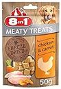 8in1 Meaty Treats for Dogs - Cubes of Freeze Dried Chicken and Carrots, 50 g