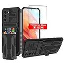 THMEIRA Samsung Galaxy S21 FE 5G Case with Wallet Detachable Card Holder Cover, Built-in Phone Kickstand Screen Protector, Full Body Shockproof Protection Case for Samsung Galaxy S21 FE (Not Fit S21)