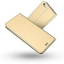 Radoo Cover per iPhone 6 Plus, ultra sottile in pelle PU di alta qualità, a portafoglio, per Apple iPhone 6S Plus/iPhone 6 Plus (oro)