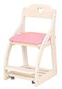 Seki Furniture 333304 Study Chair, Wooden Chair, Adjustable Height, Pink