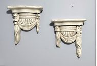 Bombay Wall Shelf Sconce CHARLOTTE  Draped Classical Pair 13" x 11" Set of 2
