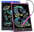 TECJOE 2-Pack LCD Schreibtablett, 10-Zoll buntes Doodle Board für Kinder, elektronische Zeichnung Tablet Zeichnung Pads, Geschenke für 3–6-Jährige (Dunkelblau and Magenta)