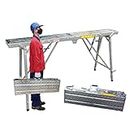 Scaffolding Stool, Safe, Car Wash, Step Stool, Business Stand, High Place, Work Stool, Scaffolding Equipment, Telescopic, Foldable, Lightweight, Multipurpose, Compact, With Foot Stool, No Drawstring Required, Load Capacity 660.5 lbs (300 kg), Stable, Safe, Portable, Can Be Used As Scaffolding or Ladder, Window Cleaning, Exterior and Exterior Wall Painting, Movable Stairs, Scaffolding Stand, Step Stool (Color : Metallic, Size: 140 x 25 EU