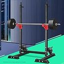 Finex Squat Rack Adjustable Barbell Rack Bar Stand Weight Bench Press Dipping Station Strength Training Equipment,Home Gym Systems for Exercise and Fitness,Black