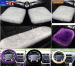 Long Faux Wool Car Seat Covers Full Set Protector Front Rear Seat Bottom Cushion