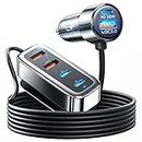 AINOPE [6 Ports] USB C Car Charger, 90W Car USB Charger Multi Port [PD 30W&QC 3.0] Super Fast Car Charger Adapter, Car Cigarette Lighter Adapter with 5FT Cable for iPhone 15 14 Samsung S23 iPad Pro