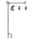 Garden Flag Stand, Premium Garden Flag Pole Holder Metal Powder-Coated Weather-Proof Paint 36.5" H x 16.5" W with one Tiger Anti-Wind Clip and Two Anti-Wind Spring Stoppers Without Flag