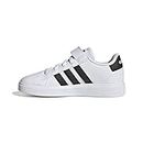 adidas Grand Court Elastic Lace And Top Strap Shoes, Sneaker Unisex - Bambini e ragazzi, Ftwr White Core Black Core Black, 29 EU
