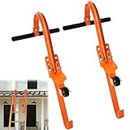 2 Pack Ladder Hooks for Roof Ridge with Wheel,Heavy Duty Ladder Roof Hook with Rubber Grip T-Bar,Upgrade Load-Bearing Steel Bars Extension Ladder Stabilizer for 500 lbs Weight (Patent Pending)