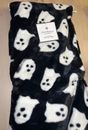 Storehouse Halloween Ghost Plush Throw Blanket 50" x 70" Black