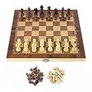 SPOCCO | 11"X11" Foldable Wooden Chess Board Set | Storage for Chess Coins | Indoor & Outdoor Game | for Kids, Adults and Beginners for Chess Game | Brain Game | CB61