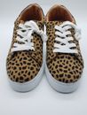 BAMBOO Leopard print Women's Tennis Shoes, Lace up sneakers Sz. 7.5