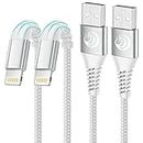 iPhone Charger [Apple MFi Certified] 2Pack 10FT Long Lightning Cable Fast Charging Nylon Braided USB Cable iPhone Charger Cord Compatible with iPhone 14 13 12 11 Pro Max XR XS X 8 7 6 Plus SE, iPad