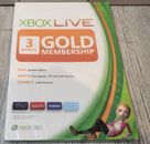 Nuovissima custodia leggermente strappata Microsoft Xbox Live 3 mesi abbonamento oro Xbox 360