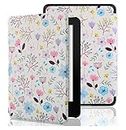 SwooK Classic Printed Magnetic Flip Cover Case for All New Kindle 10th Generation 2019 Release Model: J9G29R Flip Case Smart Folio Cover Case (Not for 10th Gen 2018 Kindle) (Flower)