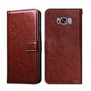 unirock® vintage leather Flip Cover Case for samsung galaxy s8| inner tpu |foldable stand | wallet card slots -brown