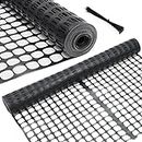 Garden Fence Animal Barrier, Ohuhu 4' x 100' Reusable Snow Fence Netting Plastic Safety Fence Roll, Temporary Pool Fence Economy Construction Fencing Poultry Fence for Deer Rabbits Chicken Dogs