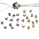 50pcs Stainless Steel End Crimp Beads Cover Gold Plated Dia 2 3 4mm Loose Big Hole Spacer Stopper