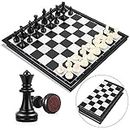 Peradix Chess Board Set Game -Travel Magnetic Chess Piece Set with Chess Folding/Portable Storage Board-Traditional Strategy Game for Kids/Children/Adults