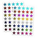 8 Colours, 1000 Pack, Foil Star Metallic Stickers, 15mm
