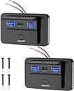 Thlevel Prise de Chargeur USB 12V de Voiture 66W QC3.0 USB et PD3.0 Type C avec Interrupteur Étanche pour 12V/ 24V Voitures Bateaux Camping-Car