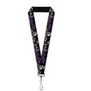 Buckle Down Unisex-Adult's Lanyard-1.0"-Maleficent & Diablo Black Roses/Purples Key Chain, Multicolor, One Size