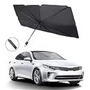 Car Windshield Sun Shade, 25"x 49" Foldable Umbrella Sunshade for Car Front Windshield UV Rays Sun Heat Reflector Universal for Most Cars, Vehicles, Keep Car Cool, Auto Interior Protection (Small)