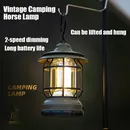 Retro Portable Camping Lantern Type-C Outdoor Kerosene Vintage Camp Lamp 2 Lighting Modes Tent Light