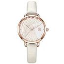 SHENGKE Women's Watch, Leather Strap, Round Dial, Stylish and Beautiful, Suitable As a Gift for Ladies Reloj Mujer, White,