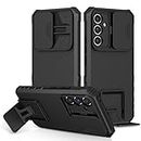 MOSHKING TPU Shieldpro: Back Cover for Samsung Galaxy A55 5G with Sliding Camshield Stereoscopic Holder Military Grade Defense 360° Protection Mobile Phone Case for Samsung Galaxy A55 5G (Black)