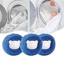 3PCS Hair Removal Cleaning Ball,Clothes Anti-Winding Adsorption Hair Removal Cleaning Ball, Reusable Hair Remover Washing Machine Hair Catcher Laundry Ball for Clothing Pet Hair Remover (Blue)