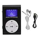 MP3 Player, Portable Mini MP3 Music Player Sports Back‑Clip LCD Screen Support 32GB Memory Card with Earphone and USB Cable(Black)